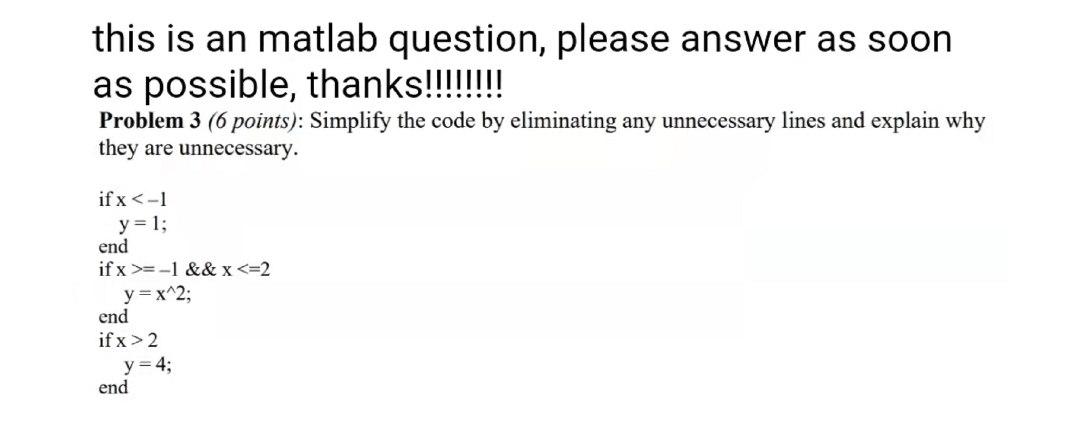 Solved this is an matlab question, please answer as soon as | Chegg.com