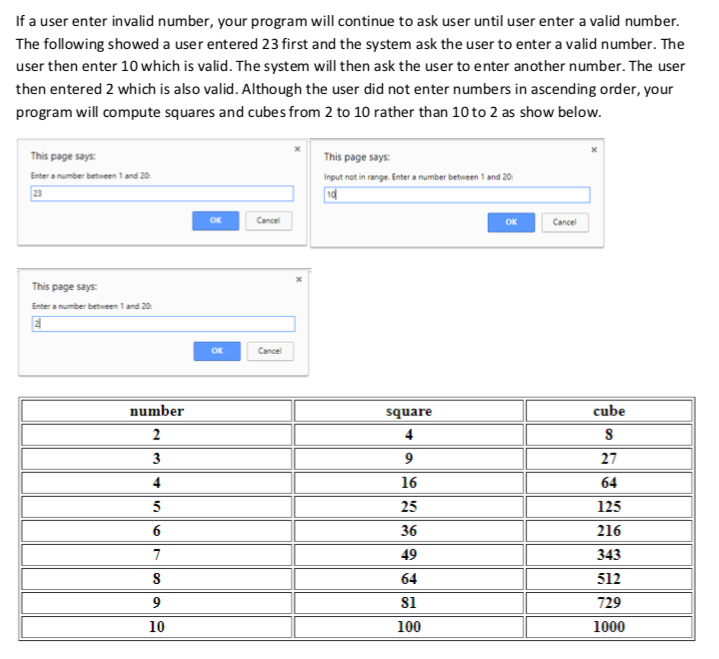 Solved Ex7-4 Write a JavaScript program which will ask user | Chegg.com