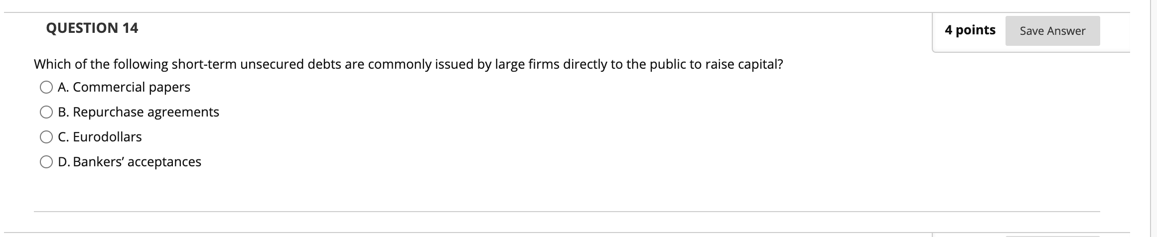 Solved QUESTION 14 4 points Save Answer Which of the | Chegg.com