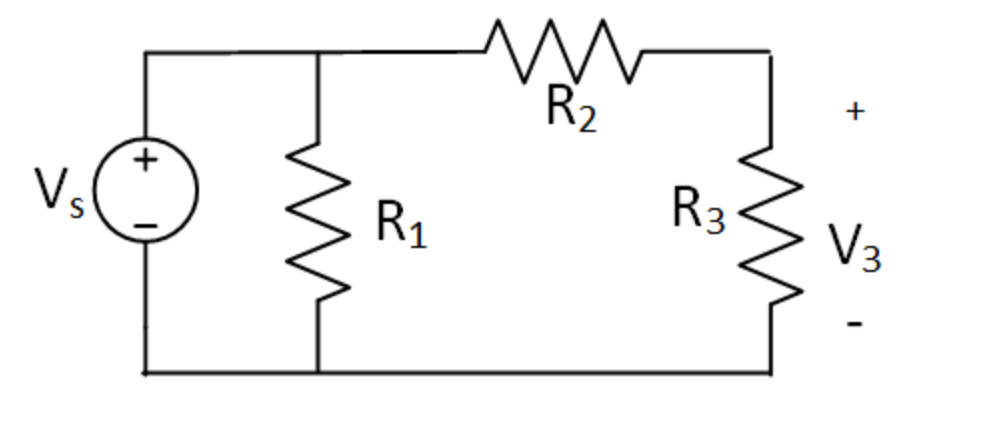 Solved For the circuit below, solve for V3 if R1=200 ohm, | Chegg.com