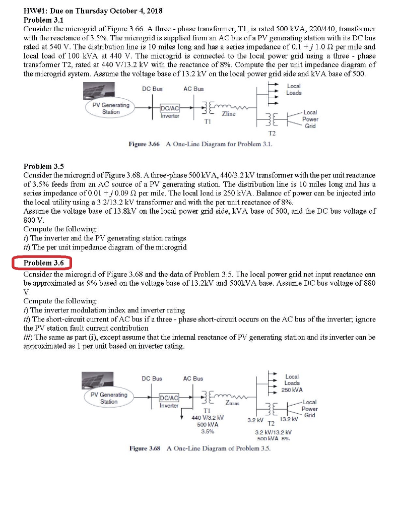 Solved HW#1 : Due on Thursday October 4, 2018 Problem 3.1 | Chegg.com