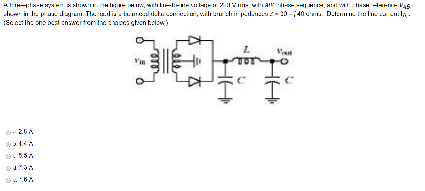 Solved A three-phase system is shown in the figure below, | Chegg.com