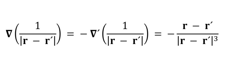 Solved ∇(∣r−r′∣1)=−∇′(∣r−r′∣1)=−∣r−r′∣3r−r′ | Chegg.com