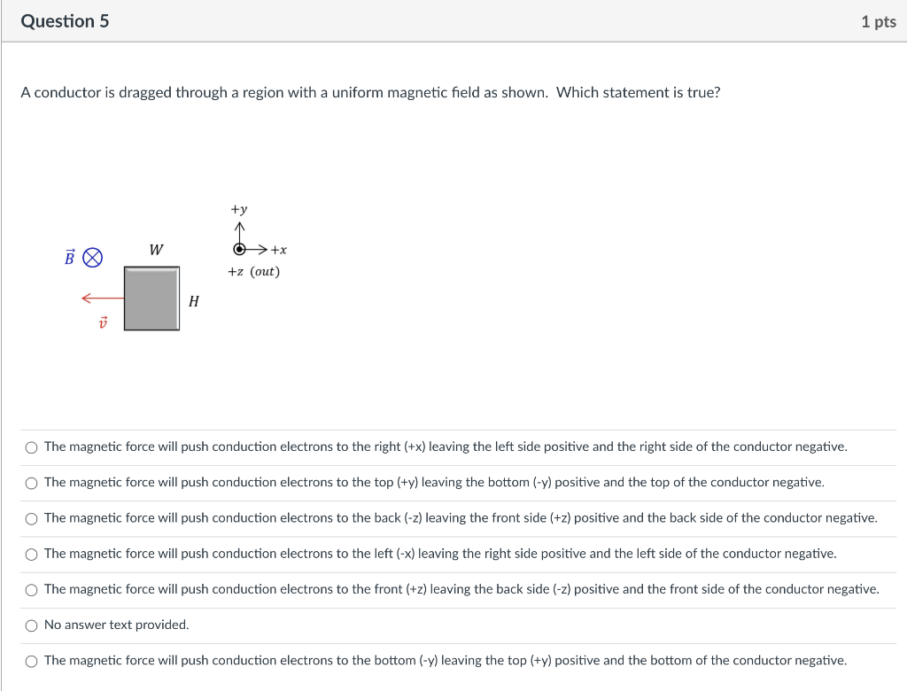 Solved Question 4 1 Pts A Region Of Space Has A Uniform E Chegg Com