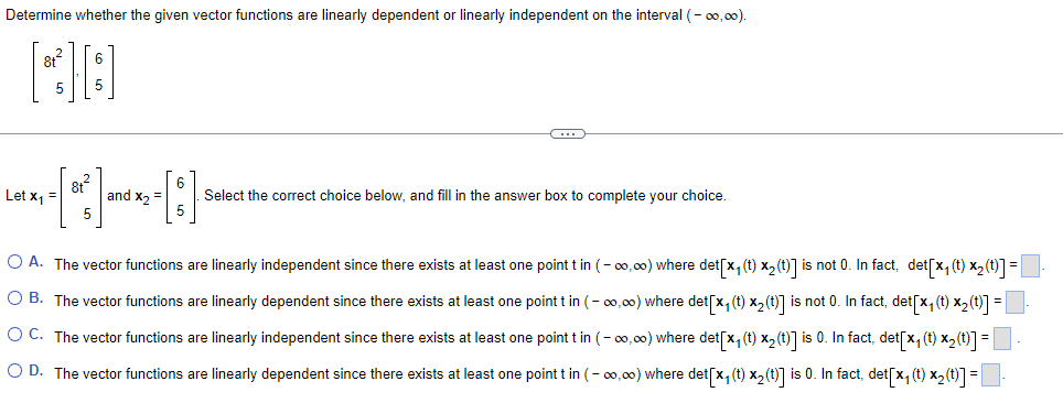 Solved Determine Whether The Given Vector Functions Are | Chegg.com