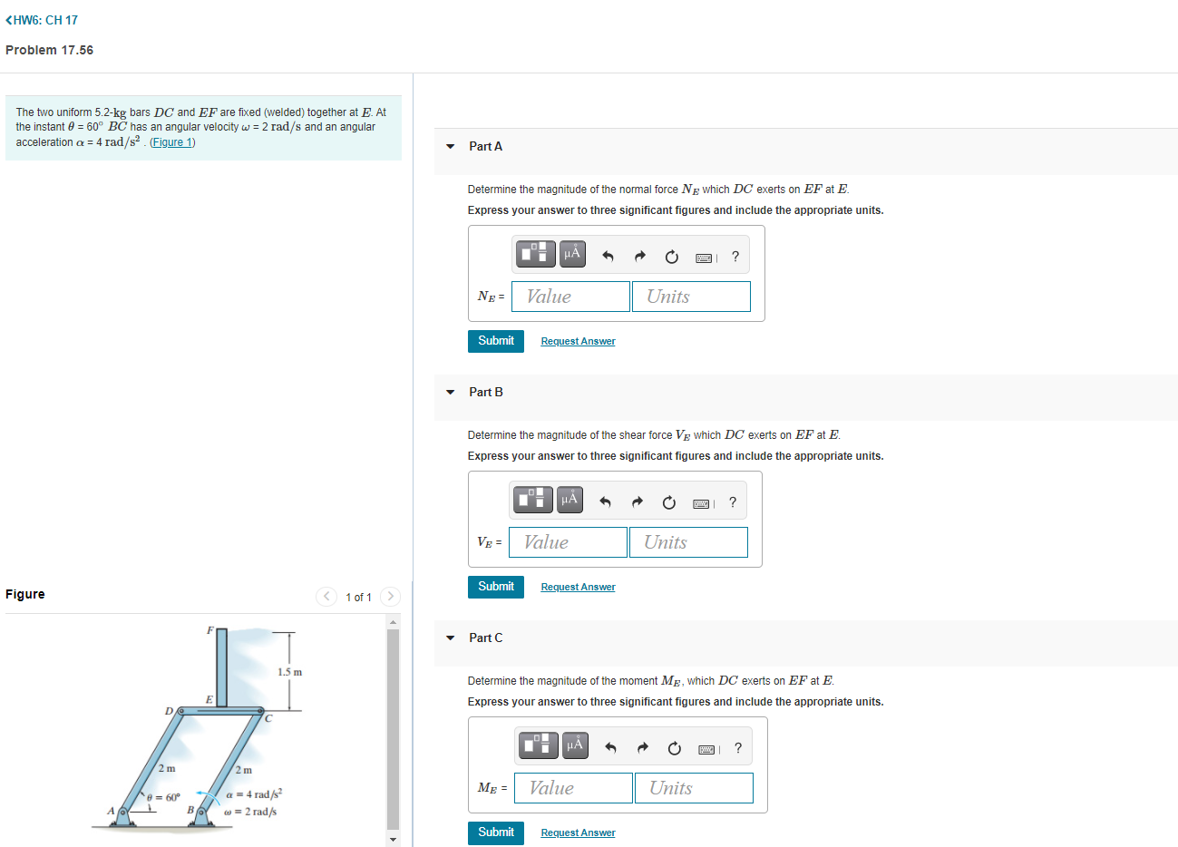 Solved Part C 1.5 m Determine the magnitude of the moment | Chegg.com