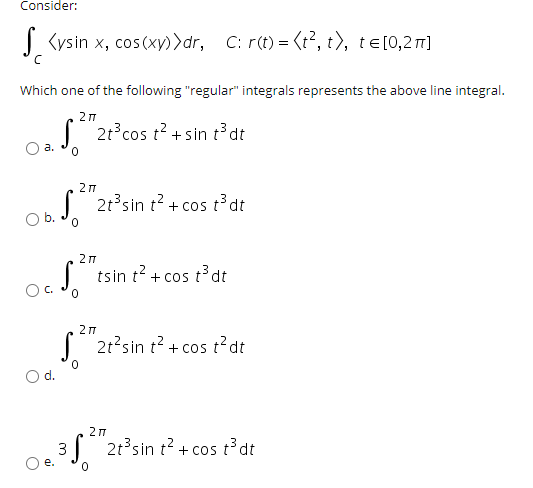 Solved Consider: | dr, C: r(t) = | Chegg.com