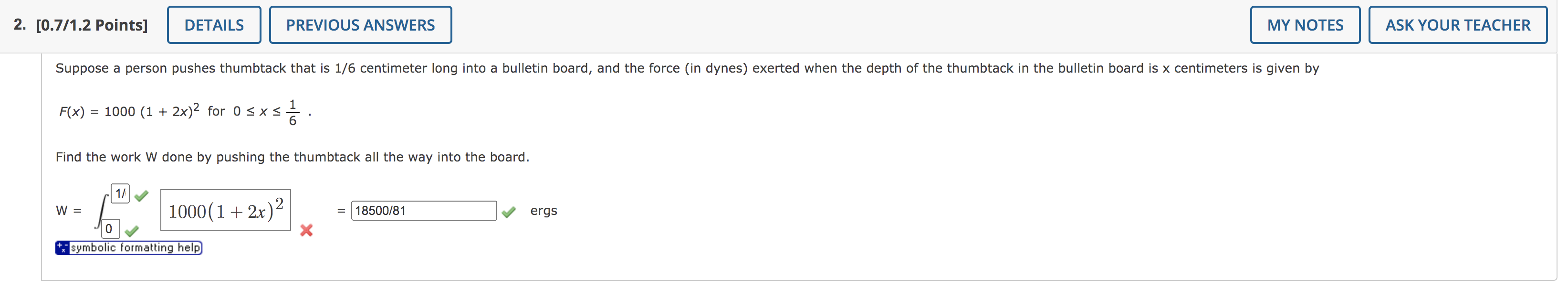 Solved 2. [0.7/1.2 Points] DETAILS PREVIOUS ANSWERS MY NOTES