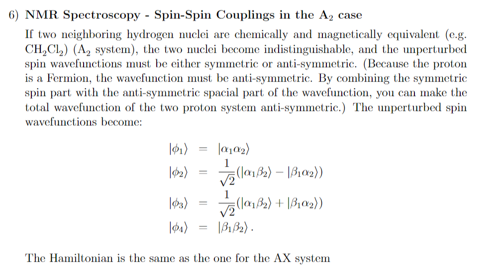 6) NMR Spectroscopy SpinSpin Couplings in the A2