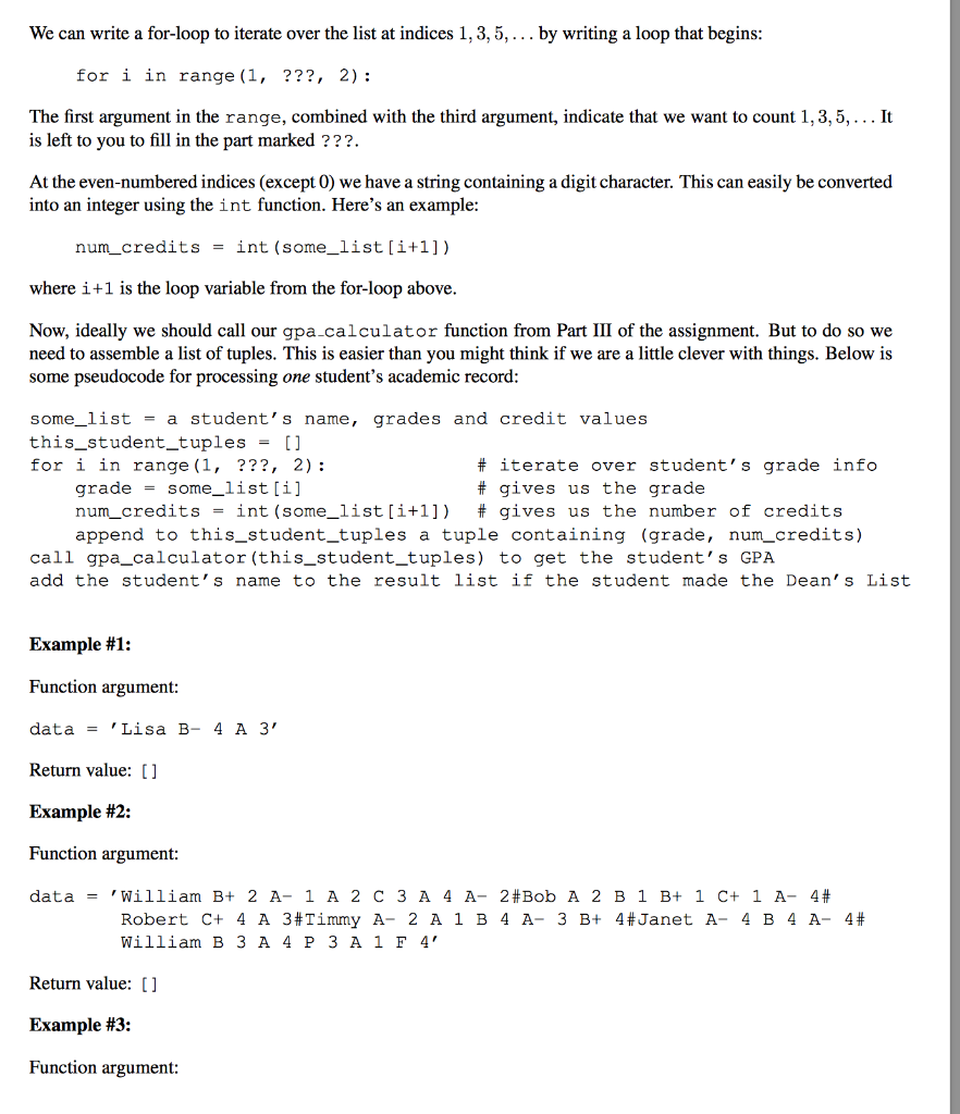 Part IV: Dean's List (25 points) This problem is | Chegg.com