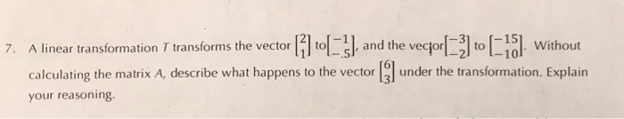 Solved A linear transformation T transforms the vector [2 1] | Chegg.com