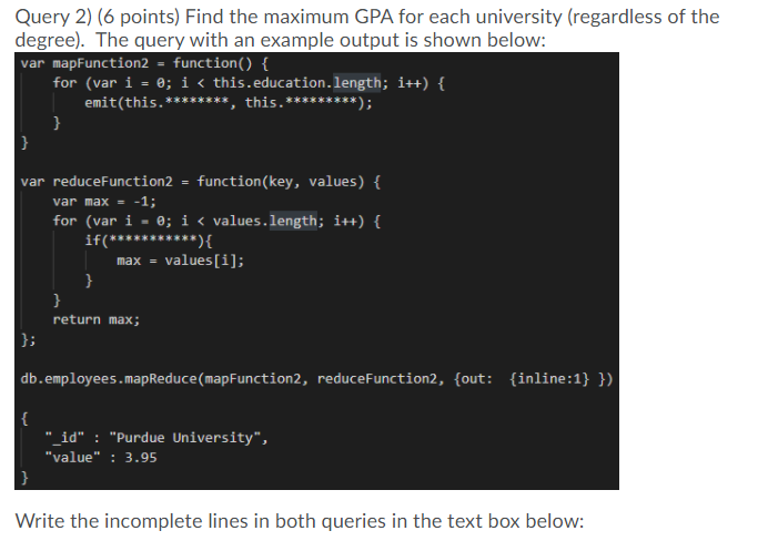 Solved Complete MongoDB Queries. Consider The Following | Chegg.com