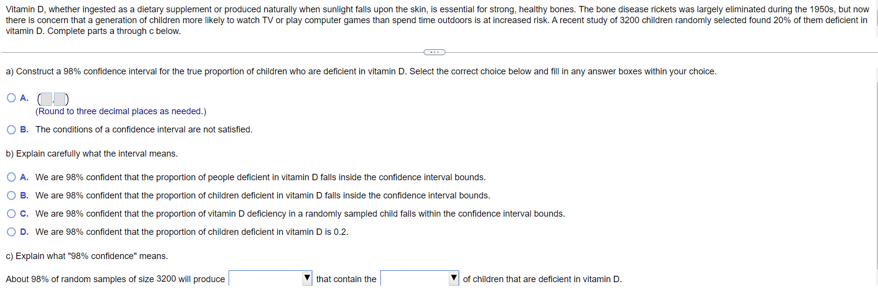 Solved vitamin D. parts a through c below.a)