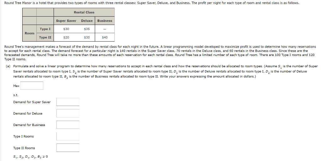 Solved Round Tree Manor is a hotel that provides two types | Chegg.com