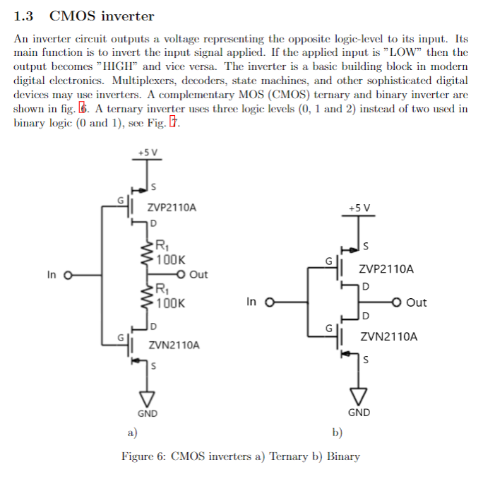 1.3 CMOS inverter An inverter circuit outputs a | Chegg.com