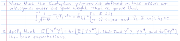 Solved 7 Show That The Chebyshev Polynomials Defined On