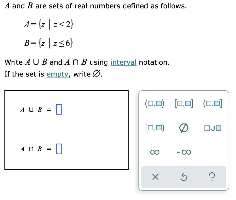 Solved A And B Are Sets Of Real Numbers Defined As Follows. | Chegg.com