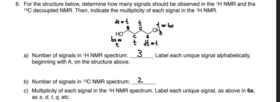 Solved 6. For The Structure Below, Determine How Many | Chegg.com