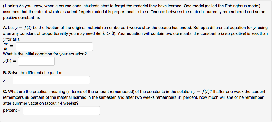 Solved (1 point) As you know, when a course ends, students | Chegg.com