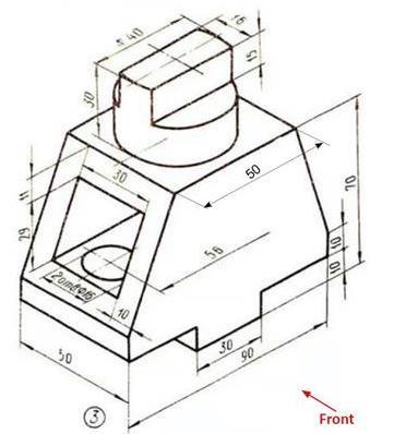 Solved ORTHOGRAPHIC PROJECTION: Draw the front, side and top | Chegg.com