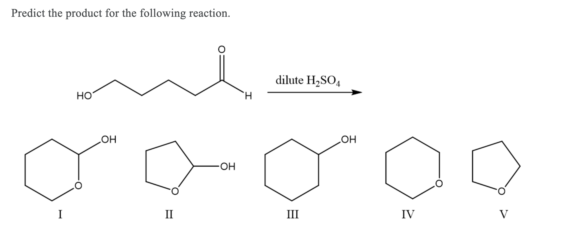Solved Predict the product for the following reaction. | Chegg.com