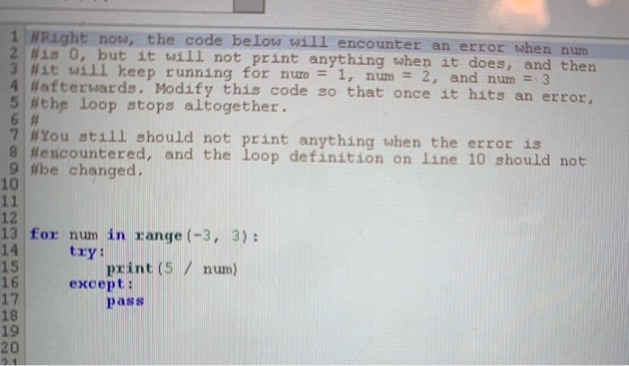 Solved 1 HRight nou, the code below will encounter an error | Chegg.com