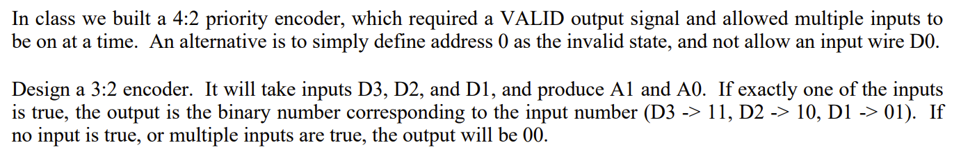 In class we built a 4:2 priority encoder, which | Chegg.com