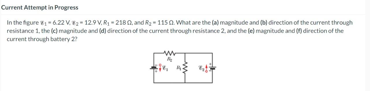 Solved Current Attempt in Progress In the figure 81 = 6.22 | Chegg.com
