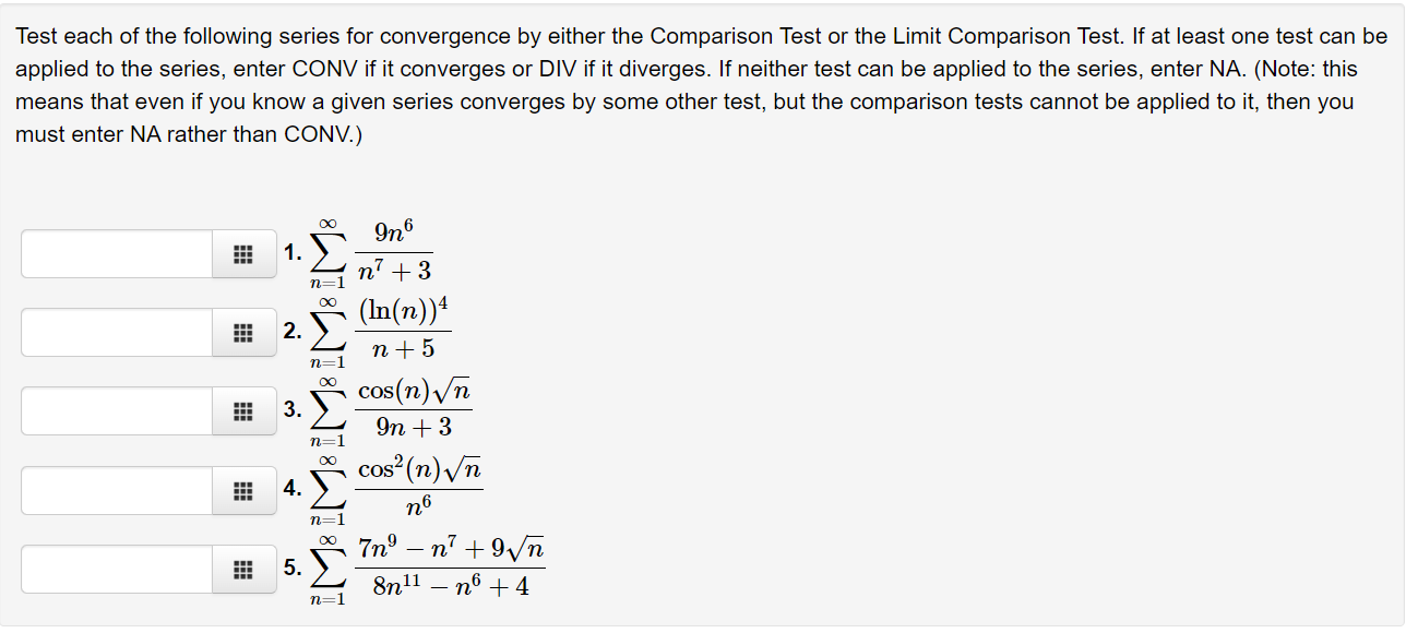 Solved Test Each Of The Following Series For Convergence By | Chegg.com