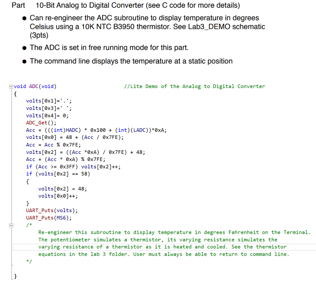 Solved Part 10-Bit Analog to Digital Converter (see C code | Chegg.com
