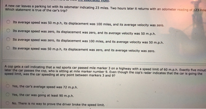 Solved A new car leaves a parking lot with its odometer Chegg