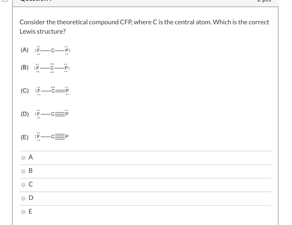 Solved 2 L3 Consider The Theoretical Compound Cfp Where Chegg Com