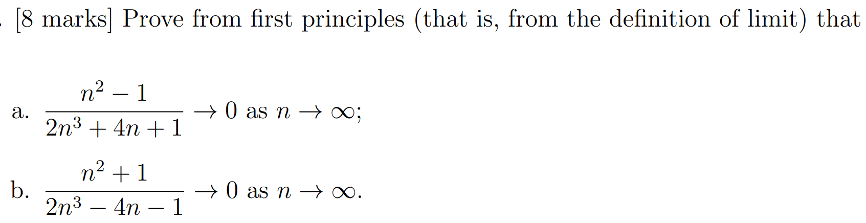 Solved [8 marks] Prove from first principles (that is, from | Chegg.com