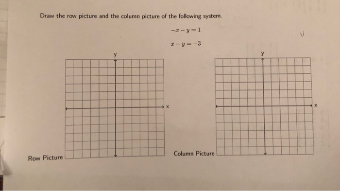 Solved Linear algebra draw the row and column picture for