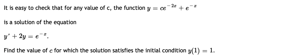 Solved 20 - 2 It Is Easy To Check That For Any Value Of C, | Chegg.com