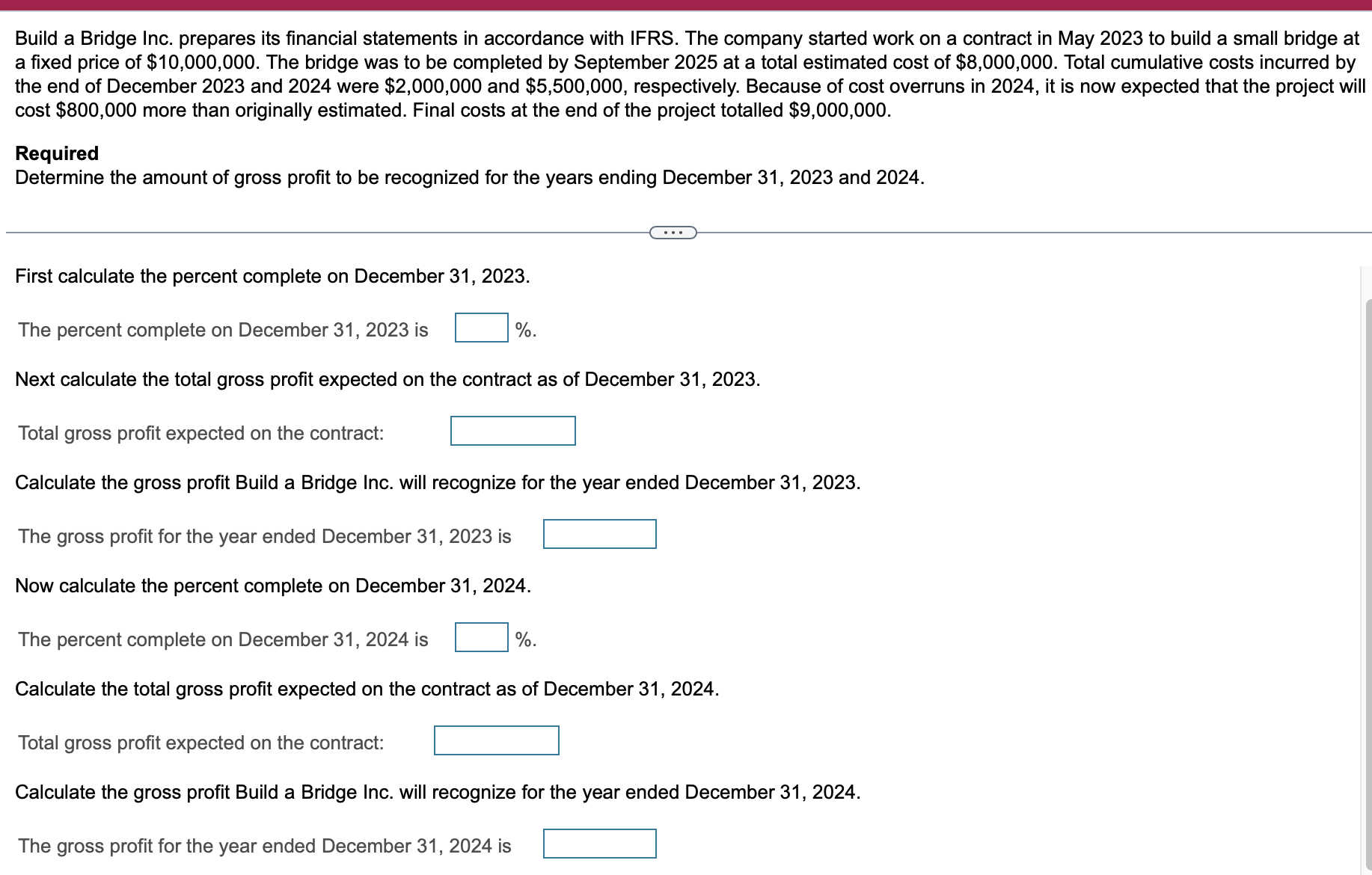 Solved Build a Bridge Inc. prepares its financial statements