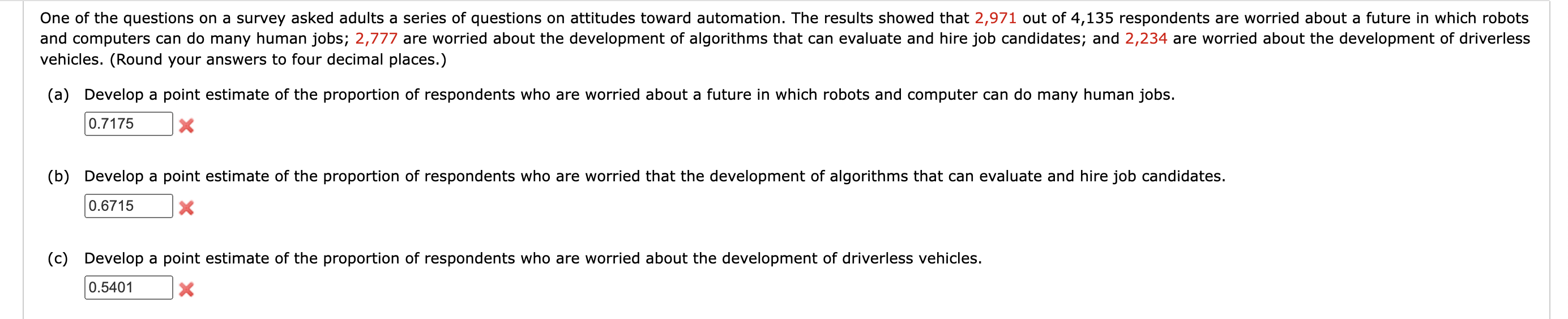 Solved vehicles. (Round your answers to four decimal | Chegg.com