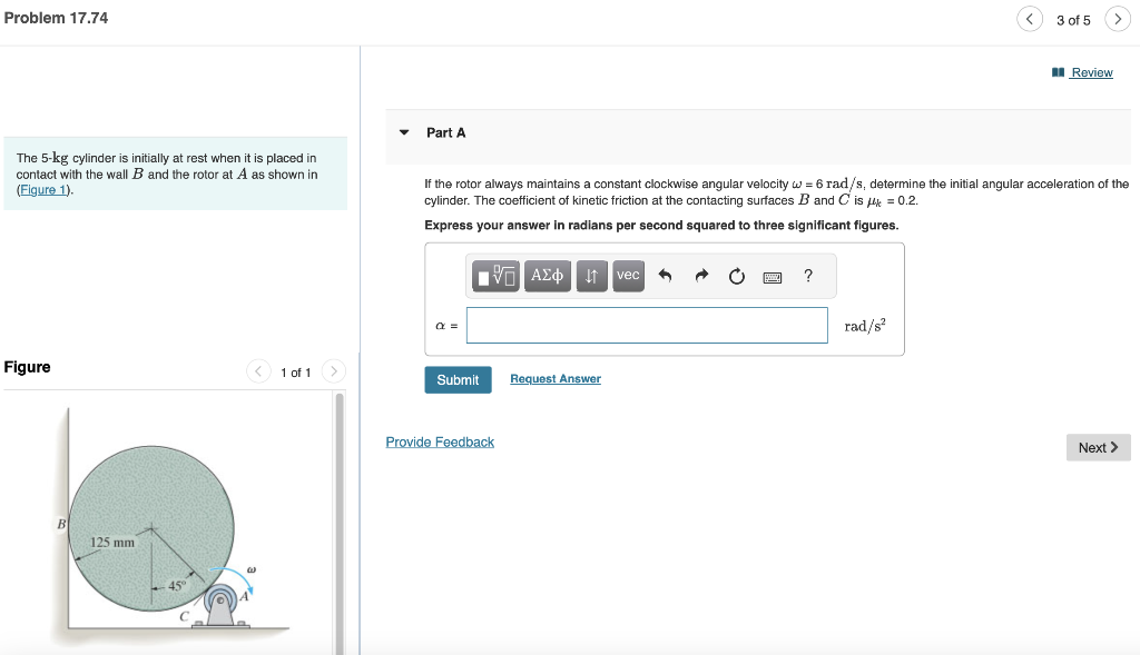 The 5-kg cylinder is initially at rest when it is | Chegg.com
