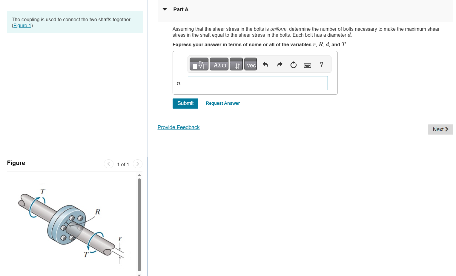 Solved The coupling is used to connect the two shafts