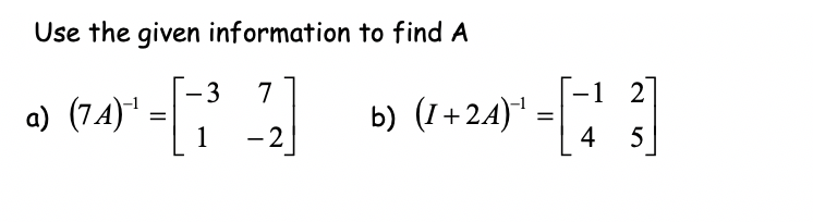 Solved Use the given information to find A 3) (641-77 ] ) | Chegg.com