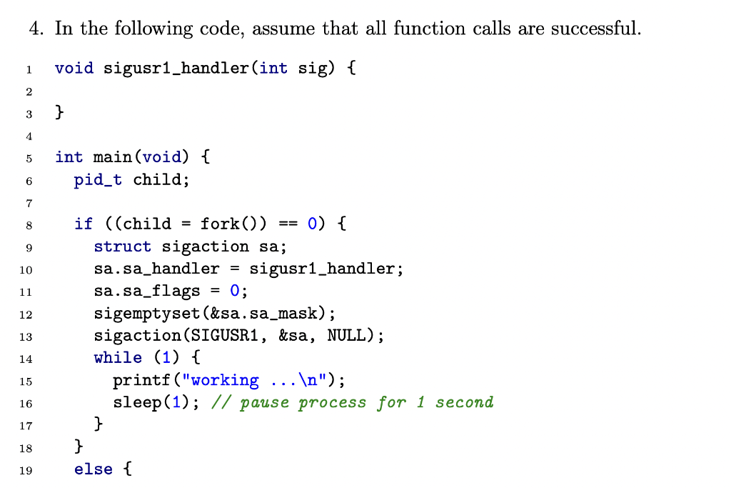 Solved 4. In the following code, assume that all function | Chegg.com