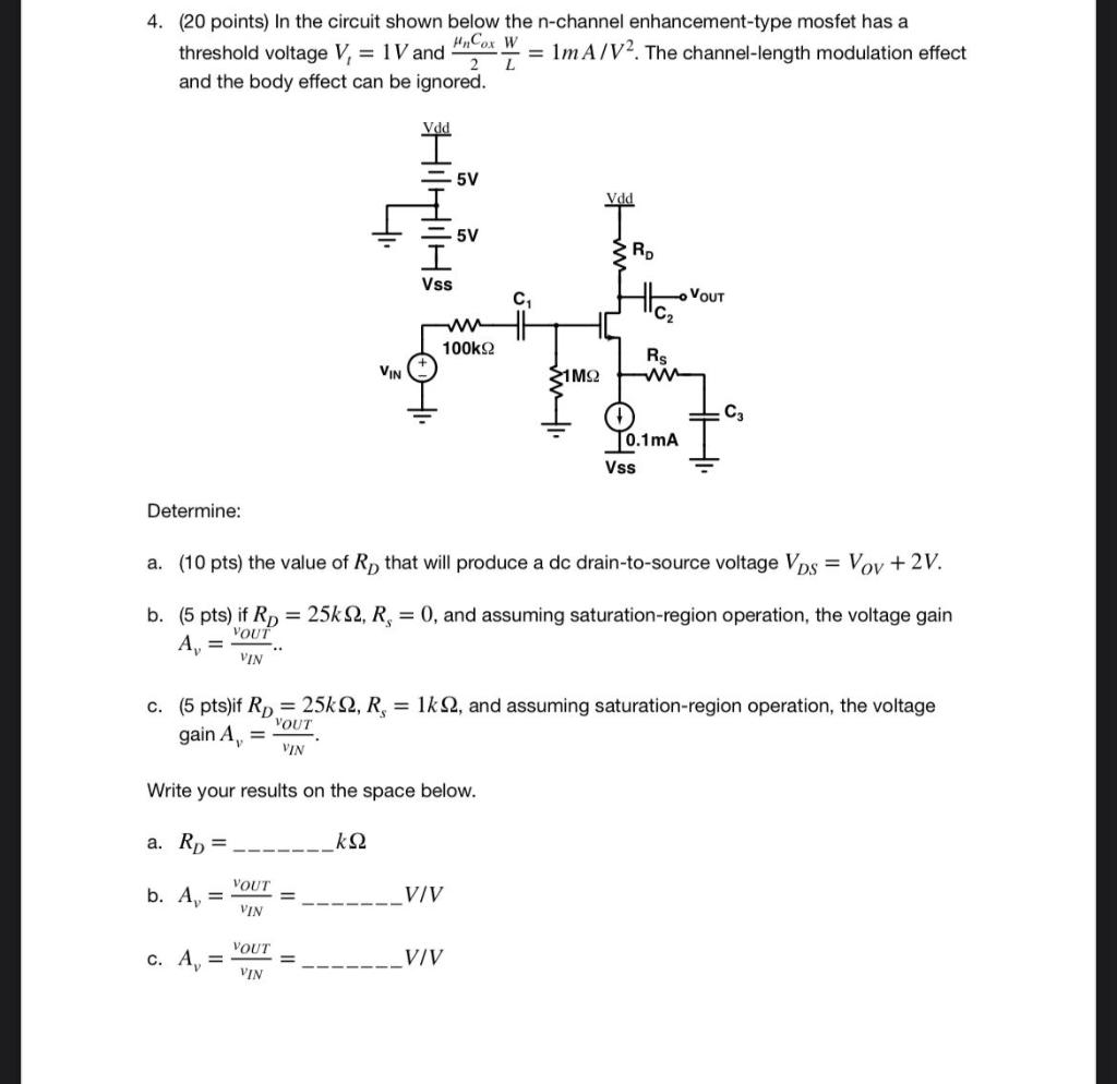 Solved 4. (20 Points) In The Circuit Shown Below The | Chegg.com