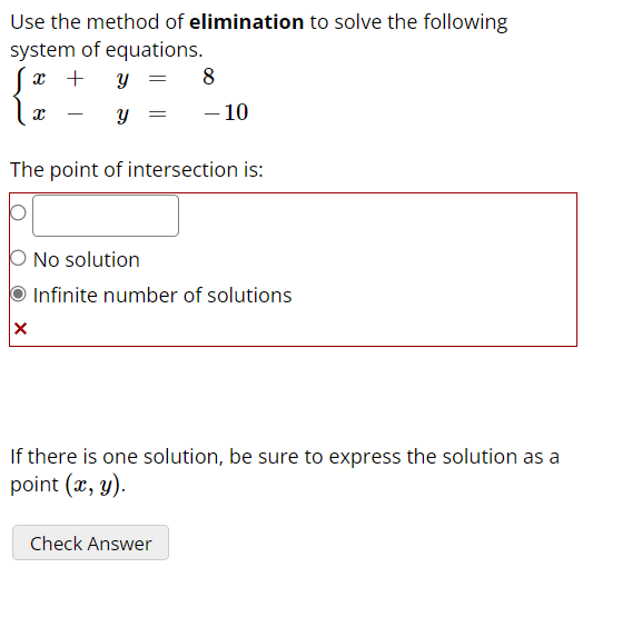 Solved Use The Method Of Elimination To Solve The Following | Chegg.com