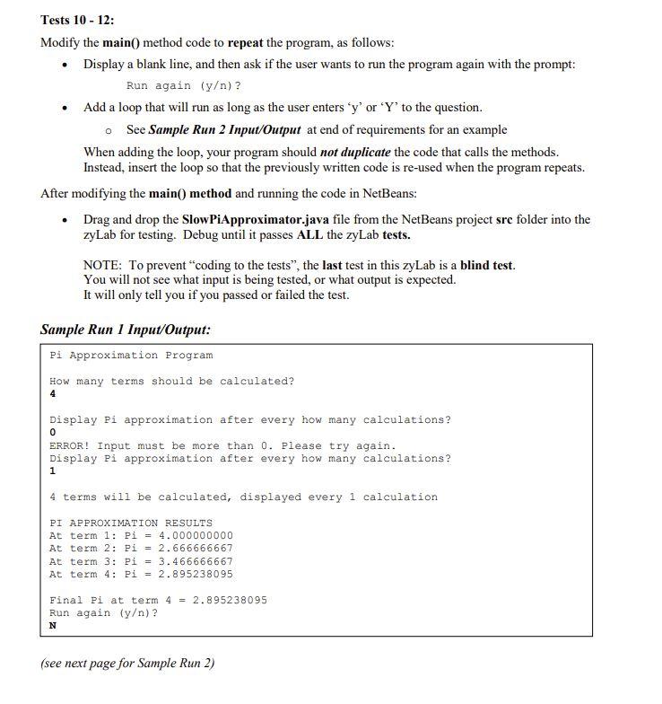 Solved Java assistance please. This answer is mostly | Chegg.com