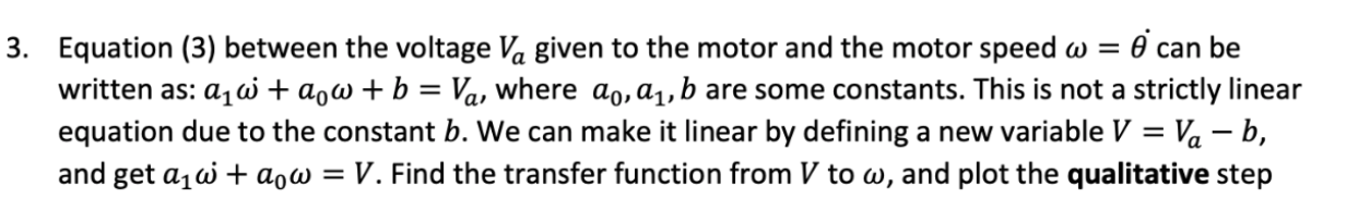 Solved 3. Equation (3) between the voltage Va given to the | Chegg.com