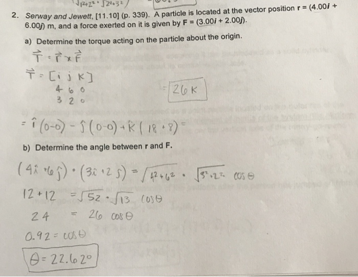 Solved (4.00i + 2. Serway and Jewett, 11.101 (p. 339), A | Chegg.com