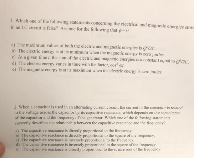 Solved 1. Which One Of The Following Statements Concernin