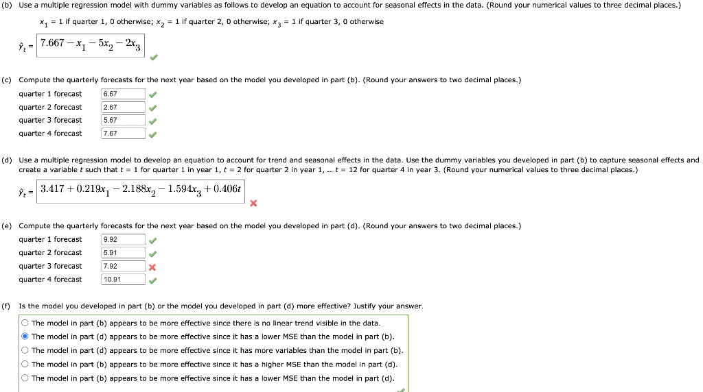 Solved (b) Use A Multiple Regression Model With Dummy | Chegg.com