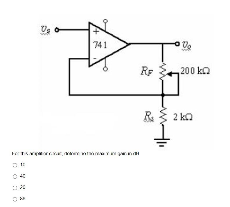 Solved For this amplifier circuit, determine the maximum | Chegg.com