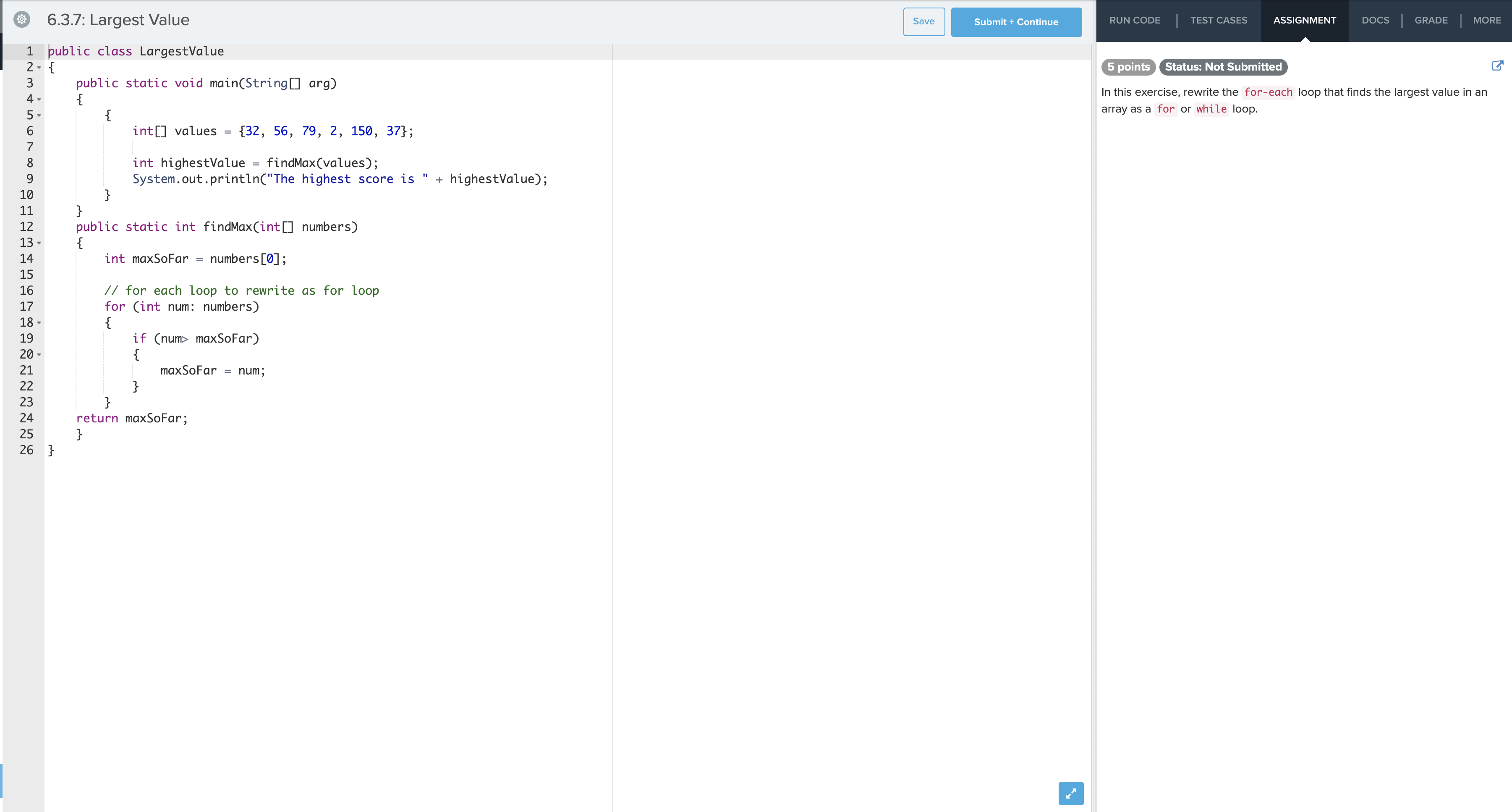 Solved 6.3.6: Print Odds Save Submit + Continue RUN CODE | | Chegg.com